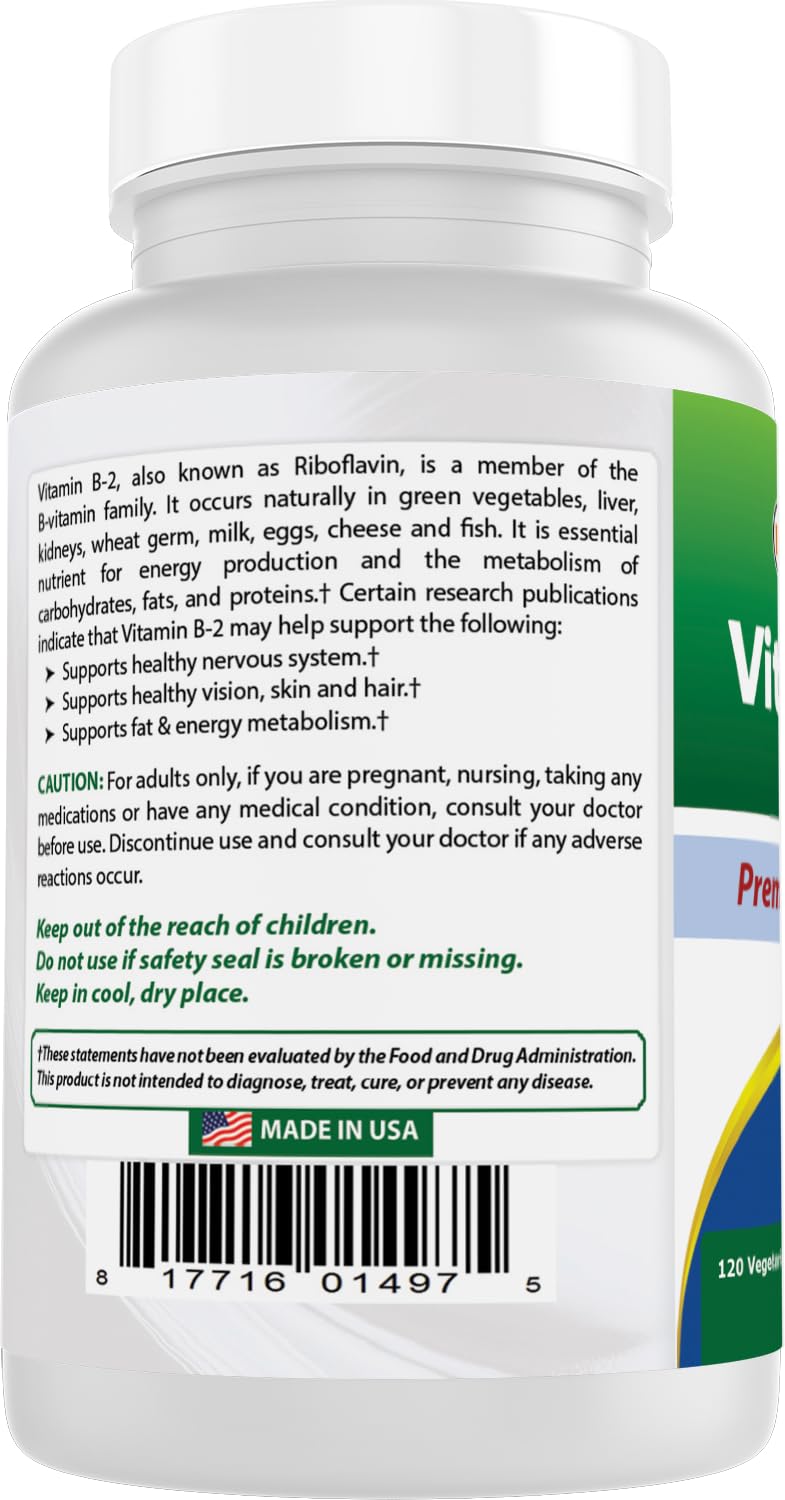 Best Naturals Vitamin B2 capsule closeup showing veggie shell