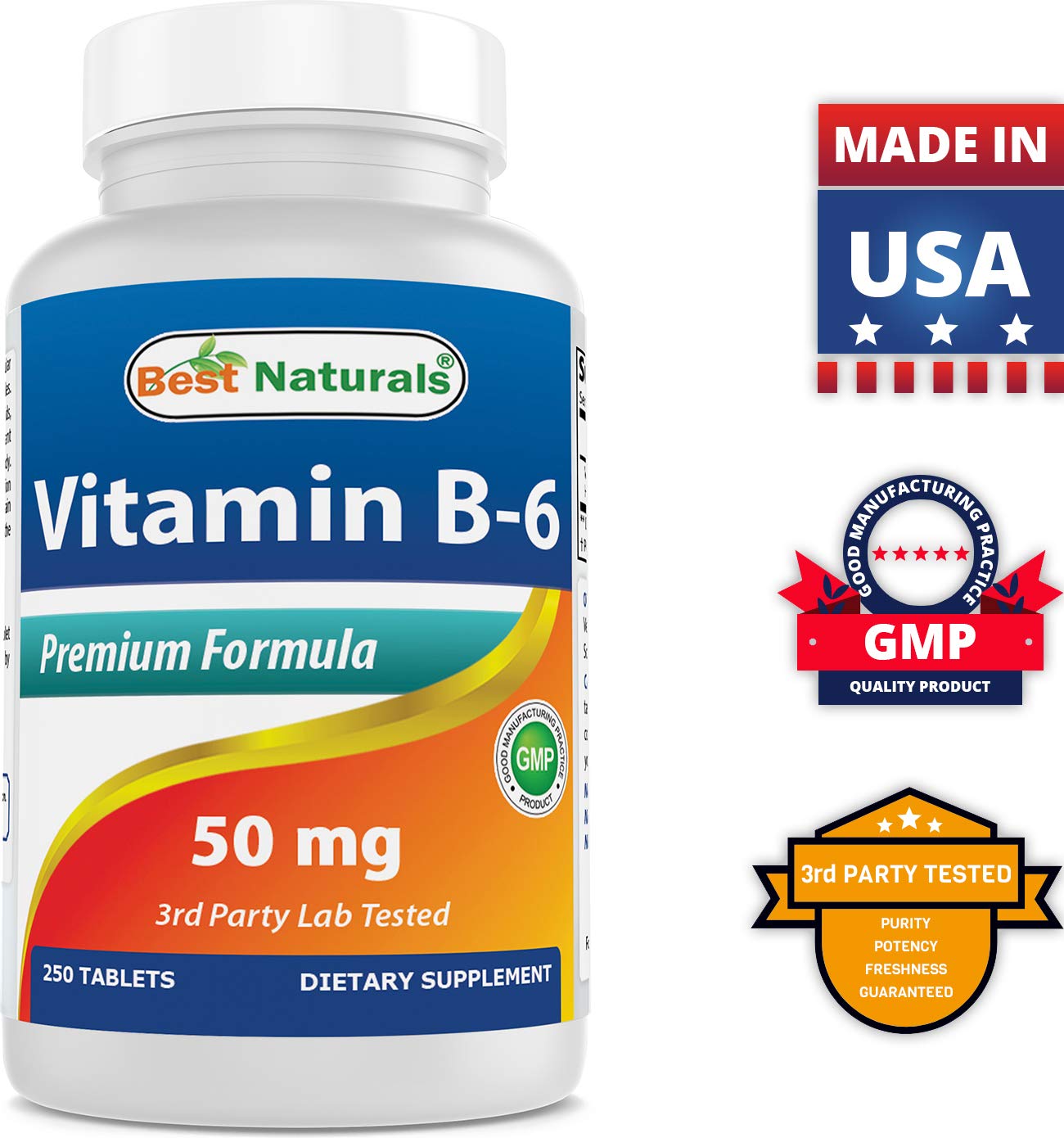 Best Naturals Vitamin B6 pack of three bottles for ongoing daily use.