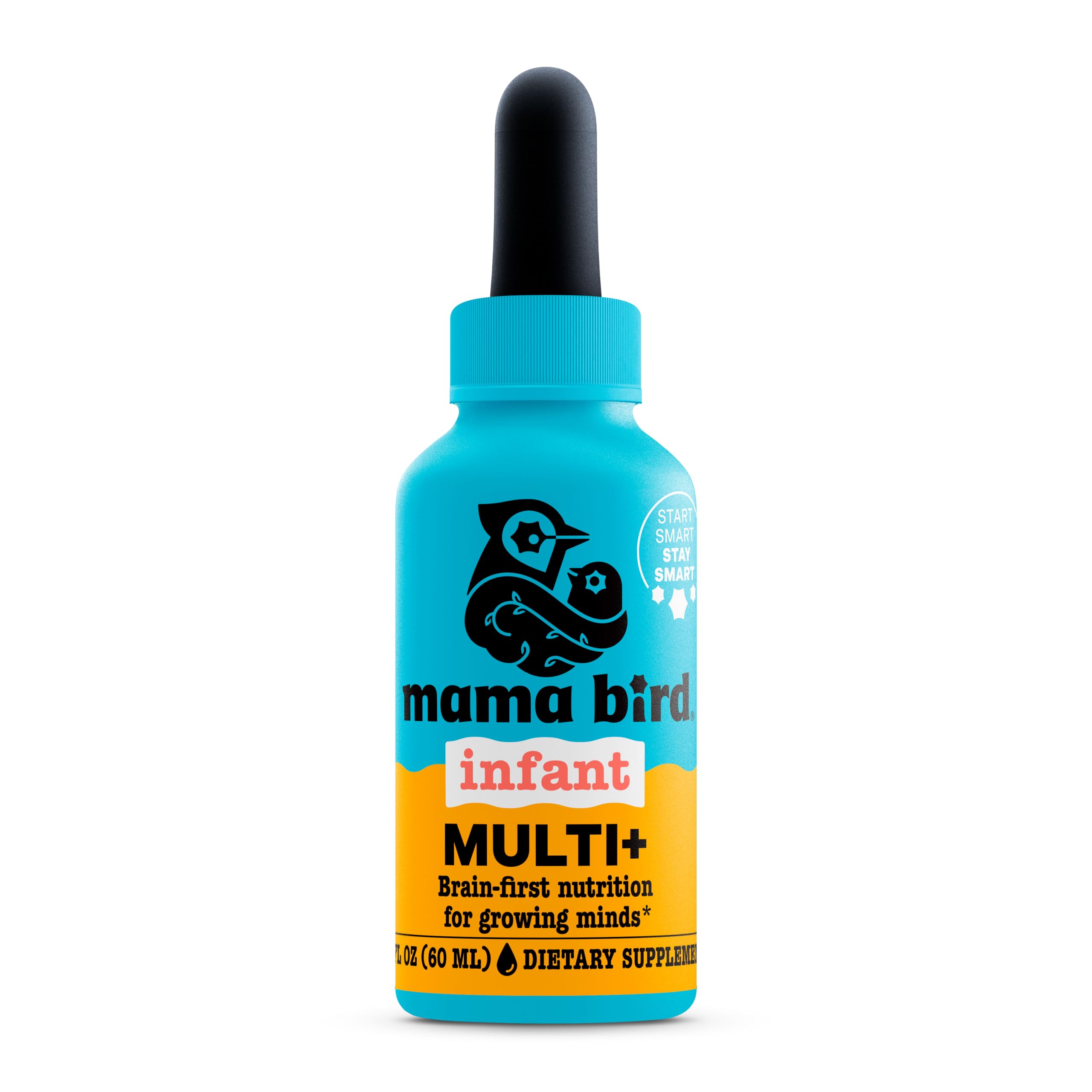 Best Nest Wellness Mama Bird Infant Multi+ orange bottle for easy daily dosing.