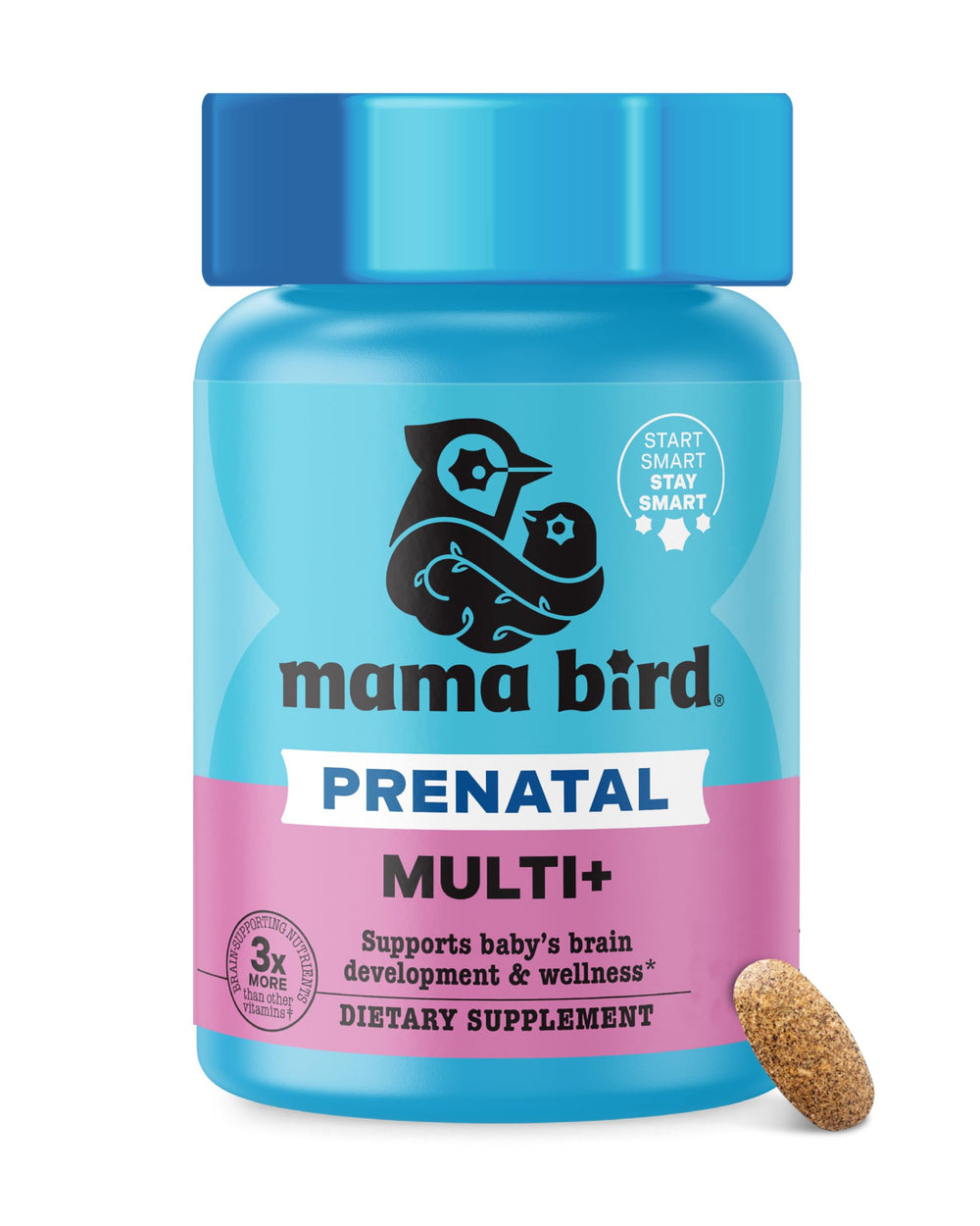 Best Nest Wellness Mama Bird Prenatal Multi+ bottle for daily prenatal nutrition.
