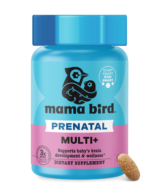 Best Nest Wellness Mama Bird Prenatal Multi+ bottle for daily prenatal nutrition.