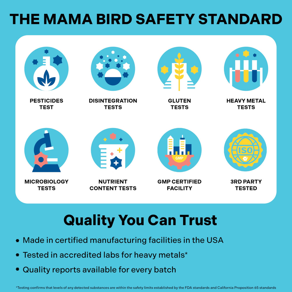Best Nest Wellness Mama Bird Prenatal Multi+ probiotic blend for gut health.