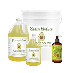 Best of Nature Avocado Oil on bathroom counter, daily use possible.