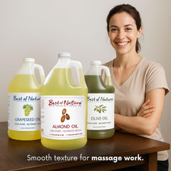 Best of Nature Sweet Almond Oil on the face for gentle hydration.