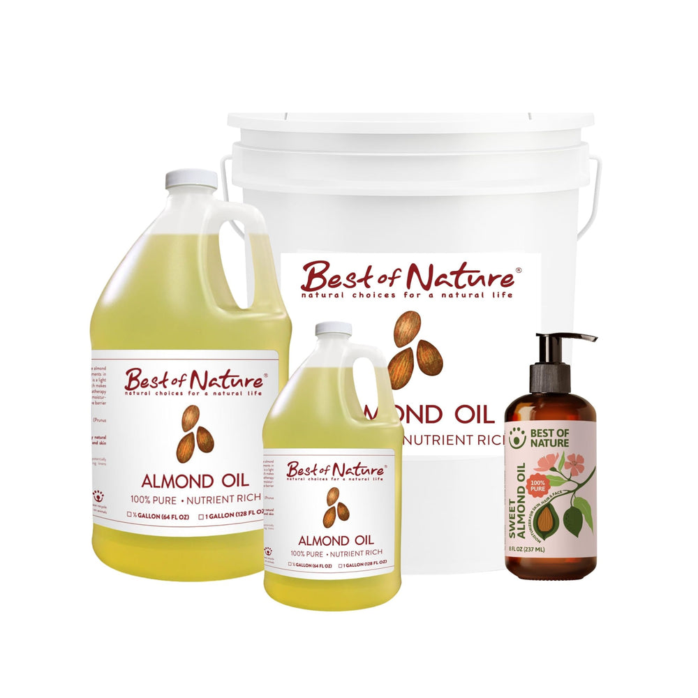Best of Nature Sweet Almond Oil hair-care application for conditioning.