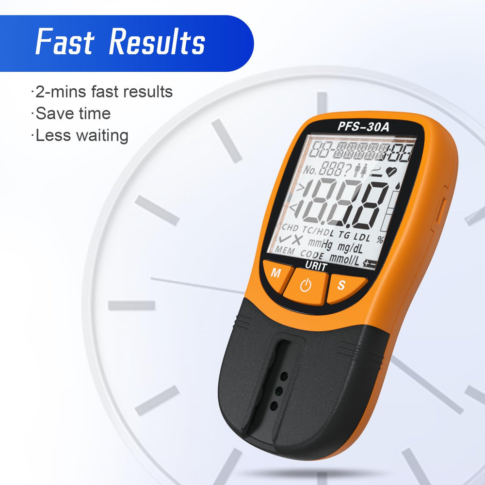 BESTAR lipid test results display helps track cholesterol trends over time.