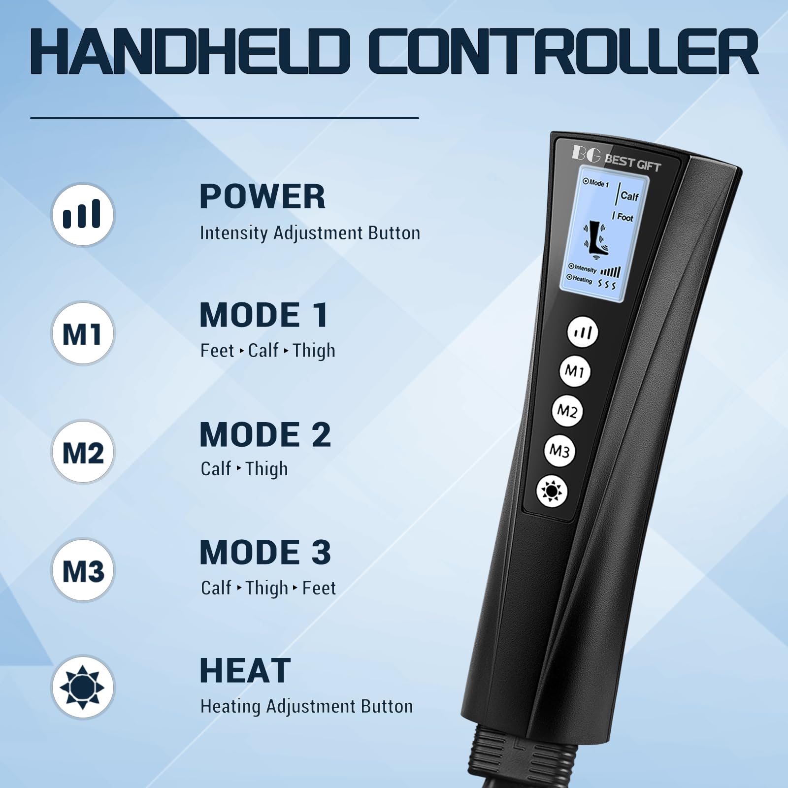 Bestgift leg massager calf section provides soothing compression for tired calves.