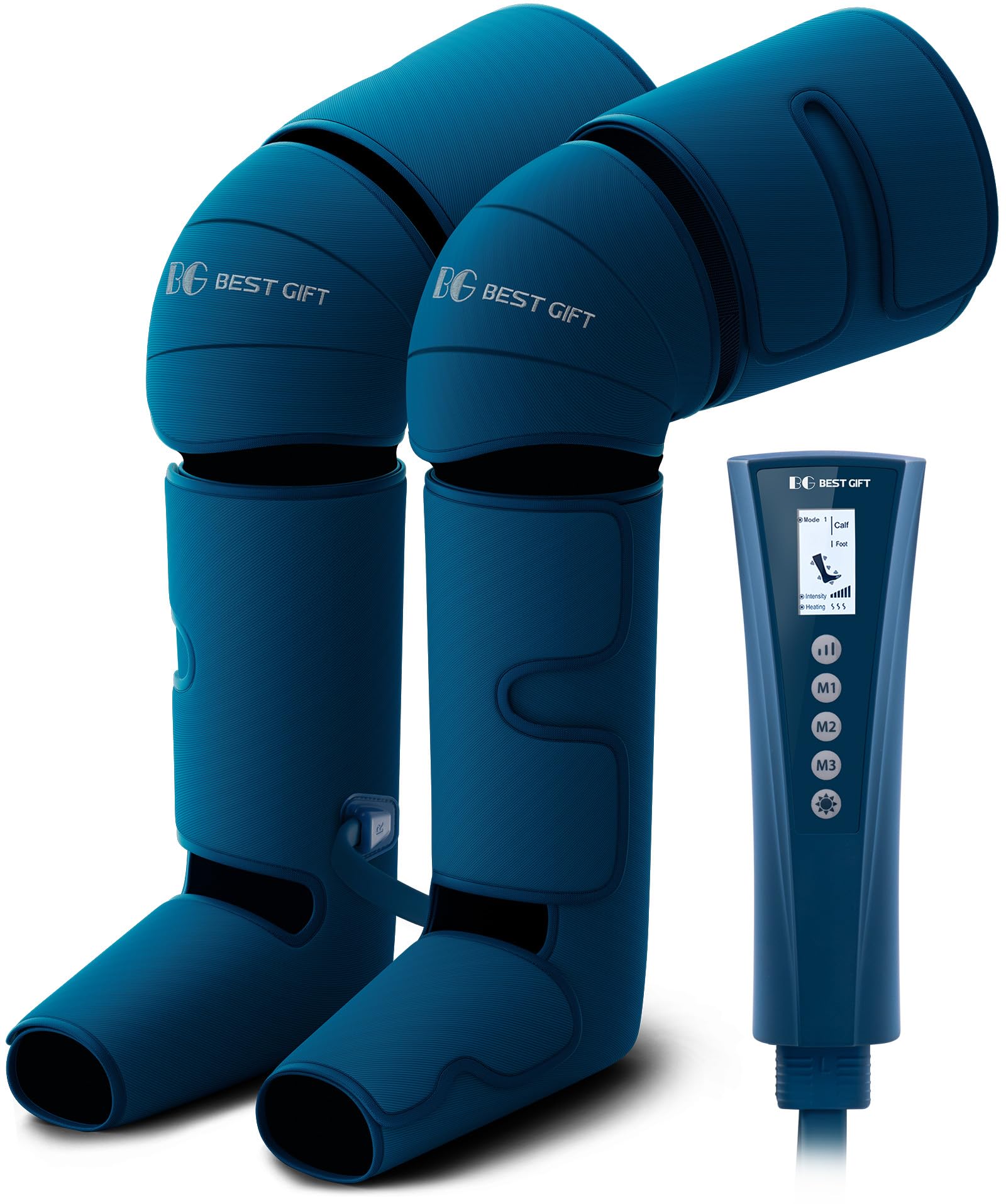 Bestgift air compression leg massager remote control offers effortless customization for tired legs.