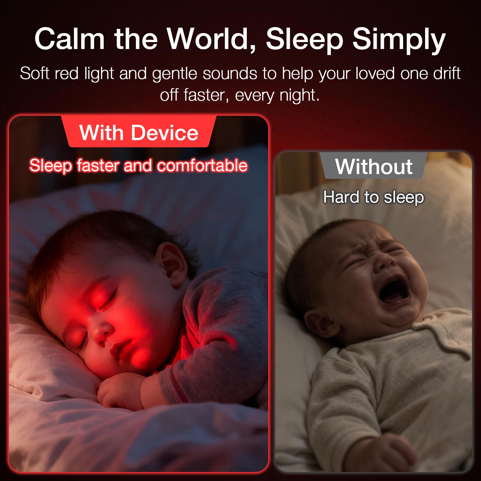 Bestkid red light lamp demonstrates five wavelengths for a customizable sleep ambiance
