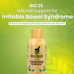 Bestmade Bio25 label detail highlighting balanced digestive support for daily use.