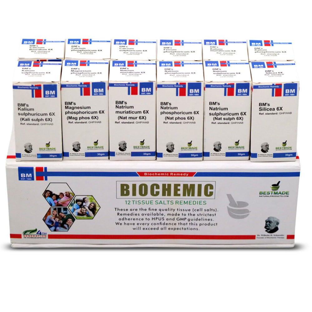 Bestmade economy pack tissue salts with remedy chart for easy self-care.