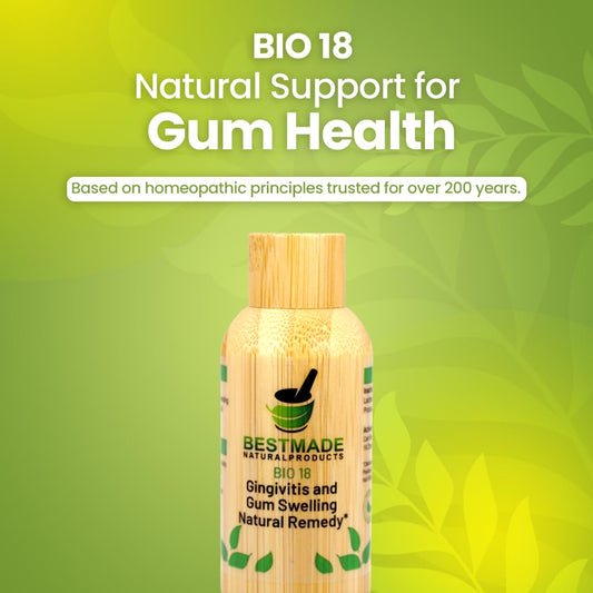 Close-up of BIO18 pellets demonstrating compact, convenient gum care and freshness