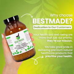 Front view of Bestmade Total Tissue Cell Salt packaging for easy storage.