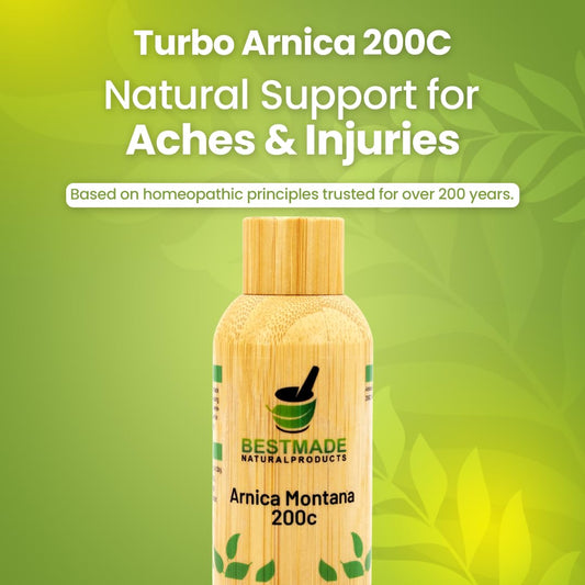 Close-up of Bestmade Turbo Arnica 200C pellets for easy muscle relief