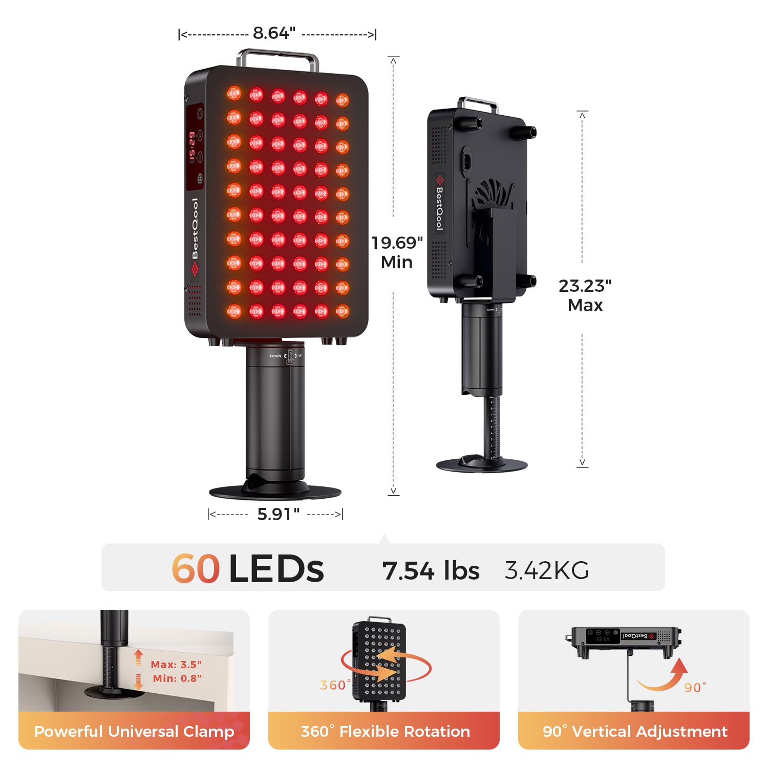 BestQool infrared 940nm near-infrared for broad coverage and calming ambience.