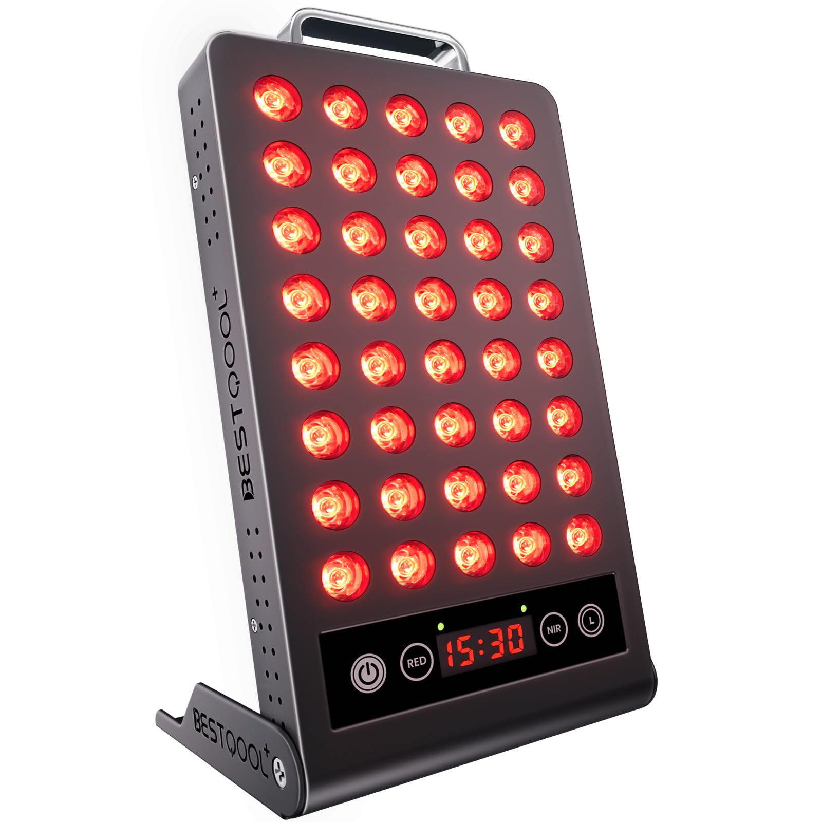 BestQool red light therapy panel face close-up for daily skincare support