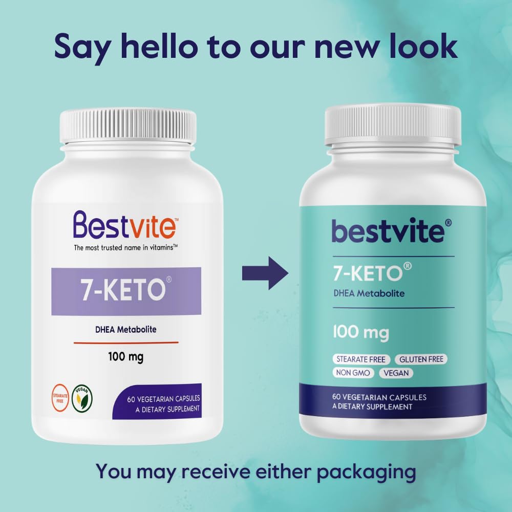 BESTVITE 7-Keto DHEA gluten-free designation for sensitive diets.