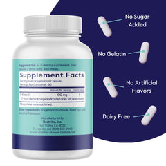 BESTVITE 7-Keto DHEA label nutrition detailing product composition and benefits.