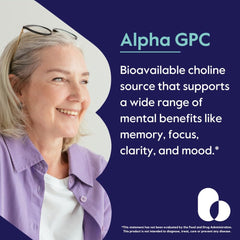Bestvite Alpha GPC 600mg capsules side view for easy daily dosing