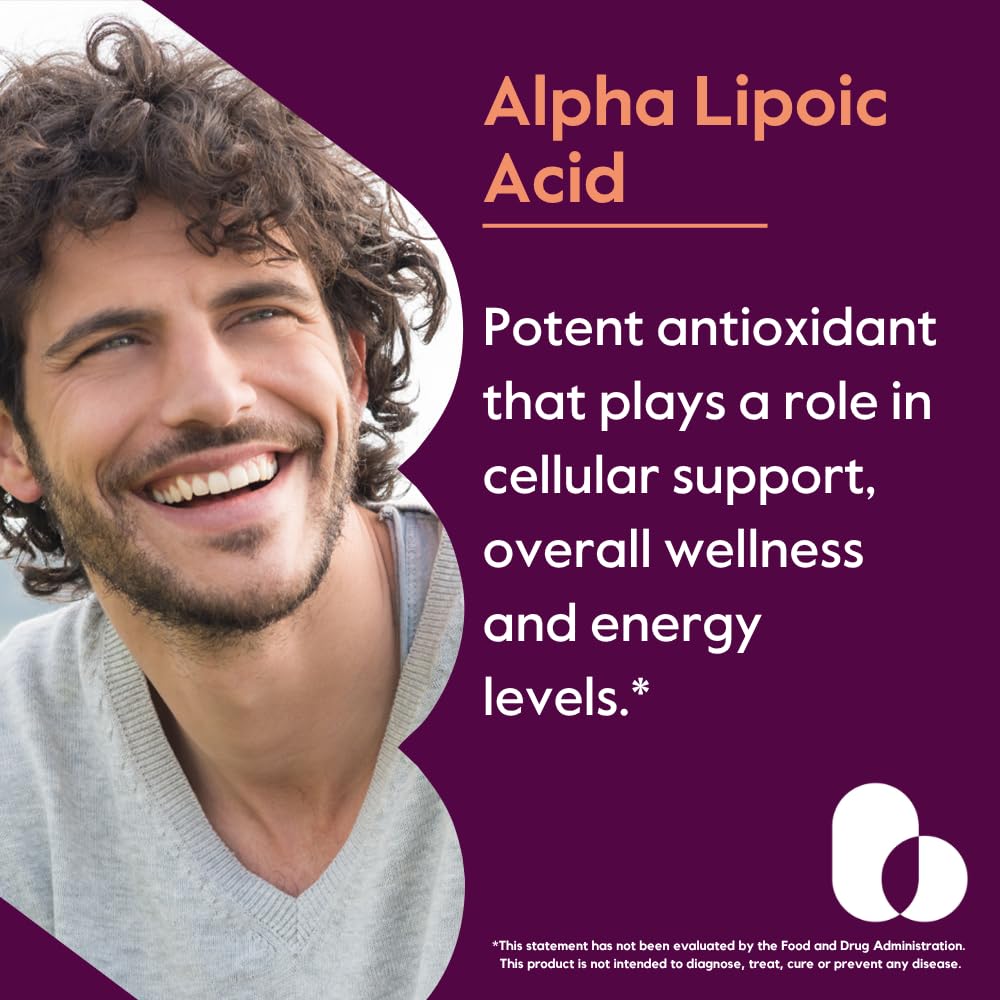 BESTVITE Alpha Lipoic Acid capsules closeup with 300 mg per capsule