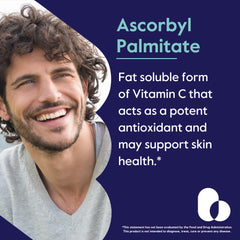 BESTVITE Ascorbyl Palmitate 500mg bottle label highlights clean formulation