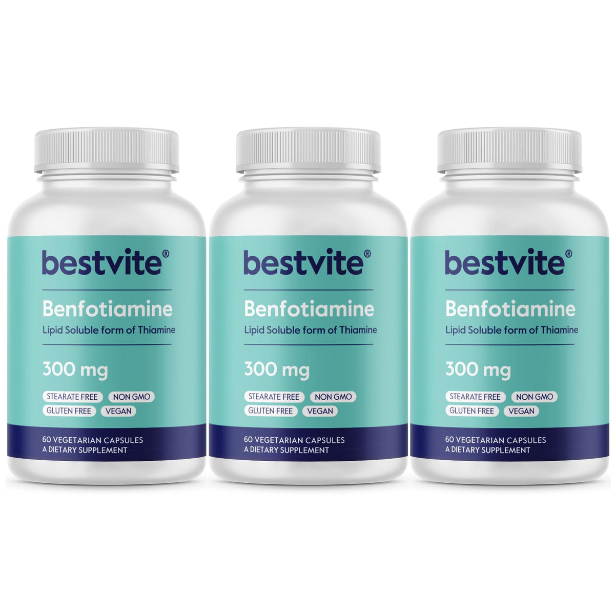 BESTVITE Benfotiamine bottle pour showing easy daily supplementation for energy support