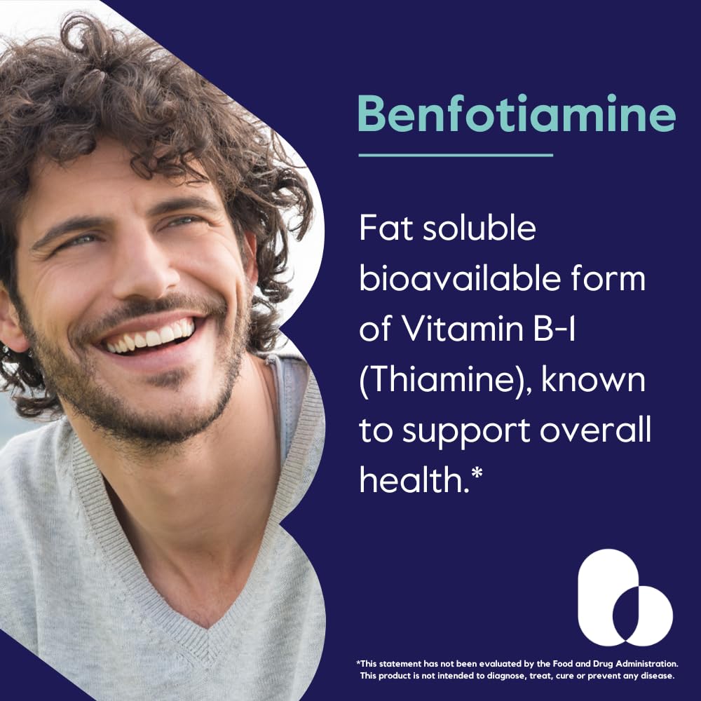 BESTVITE Benfotiamine capsule close-up highlighting 150 mg for circulatory support.