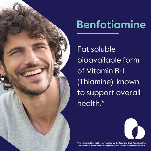 BestVITE Benfotiamine capsules closeup highlighting vegan, gluten-free formulation.