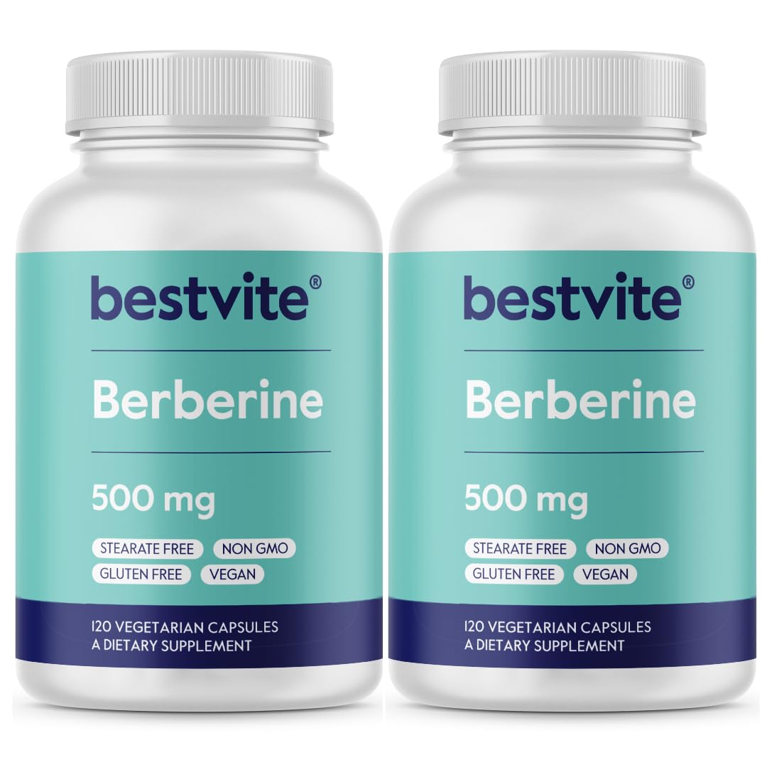 BESTVITE Berberine 500mg bottle for daily wellness.