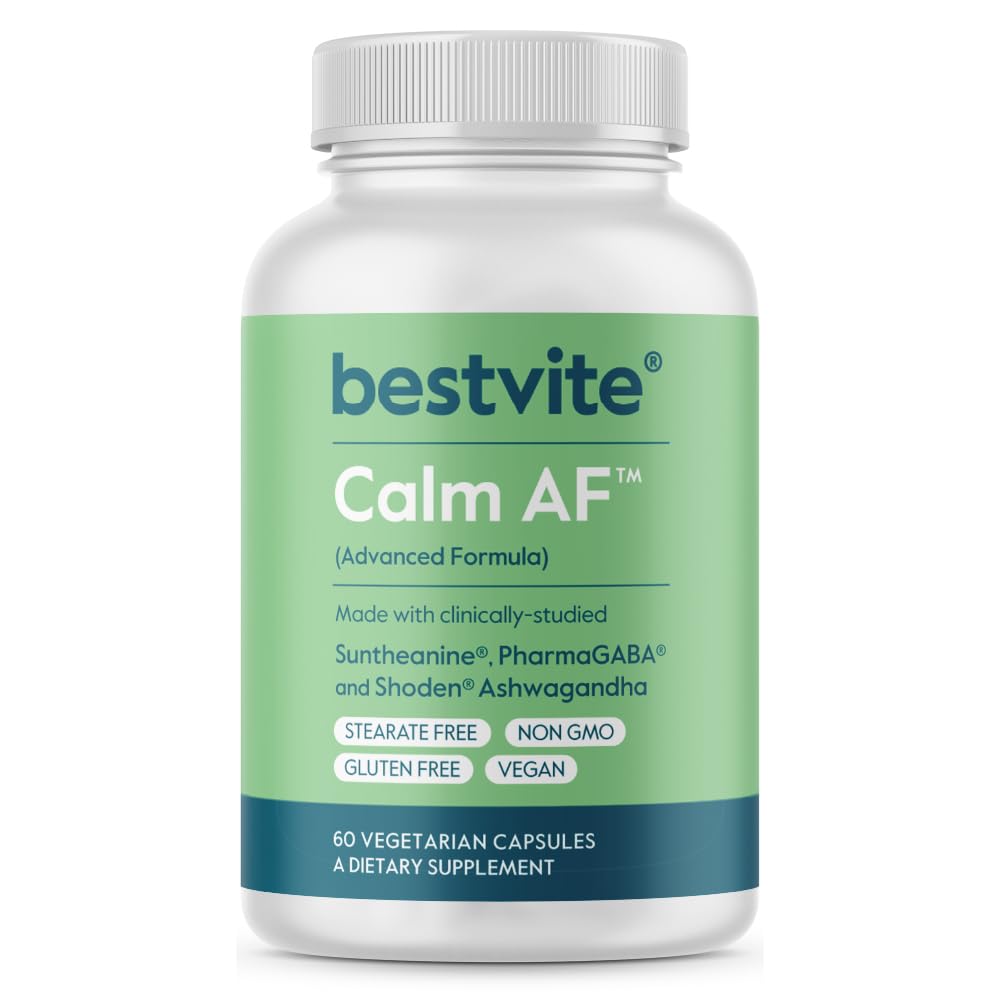 BESTVITE Calm AF bottle-front label highlighting key actives.