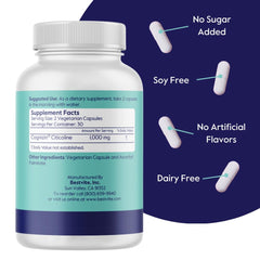 Bestvite Cognizin 500mg capsules closeup with vegan formula and quality