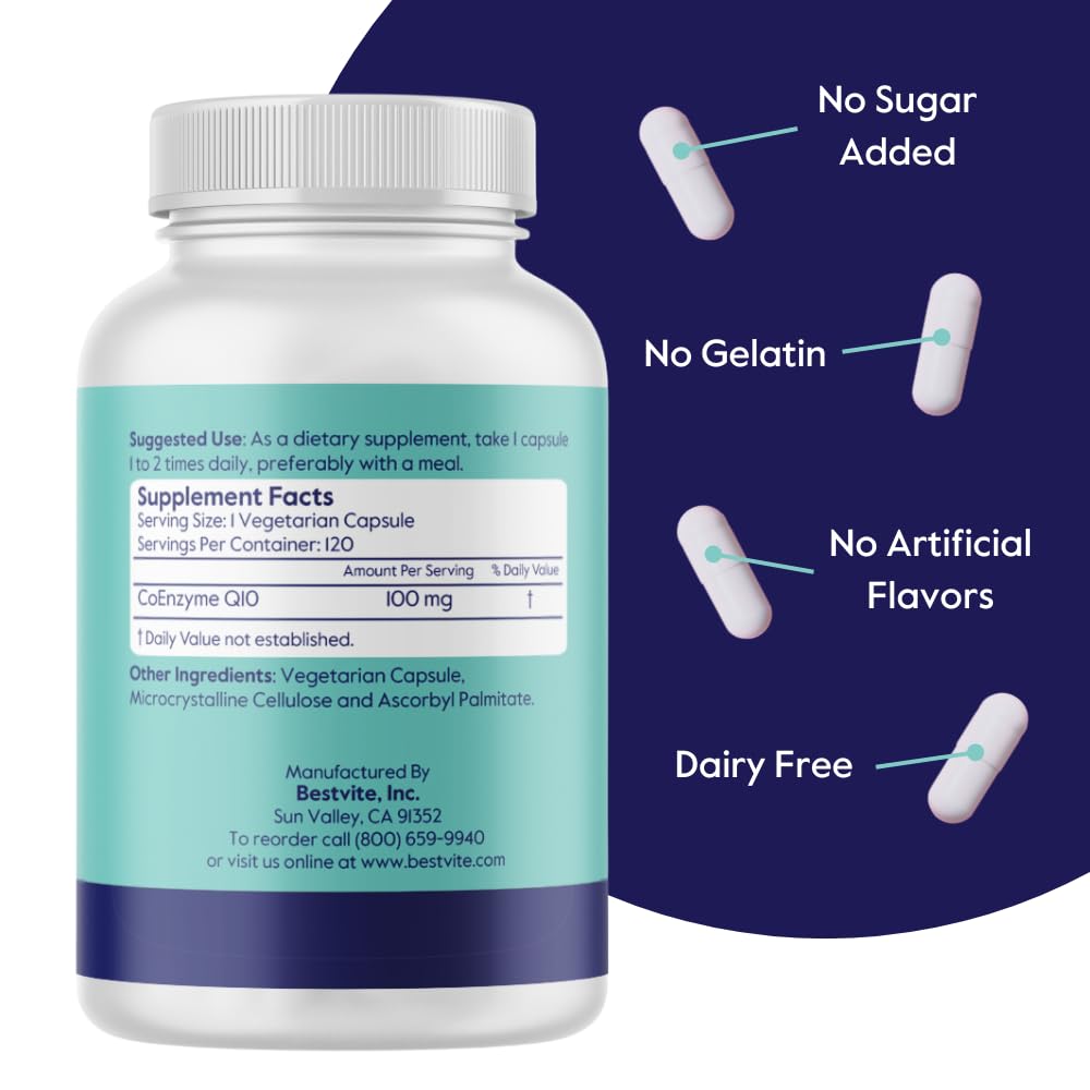 Bestvite CoQ10 2-pack box display showing vegan non-GMO claim