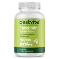 BESTVITE Curcumin 1000mg bottle front highlights a potent turmeric extract.