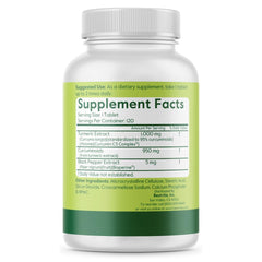 BESTVITE Curcumin 1000mg label close-up reveals Curcumin C3 Complex details.