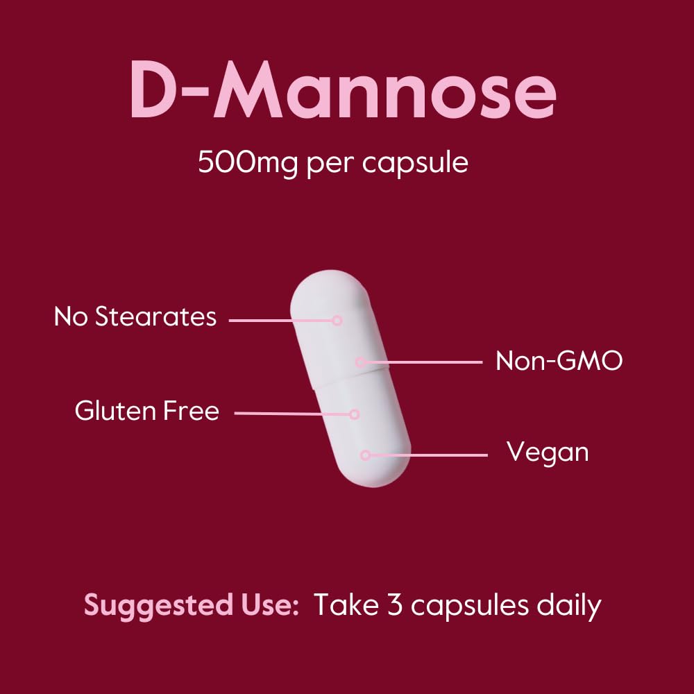 BESTVITE D-Mannose label detail; 500 mg per capsule.