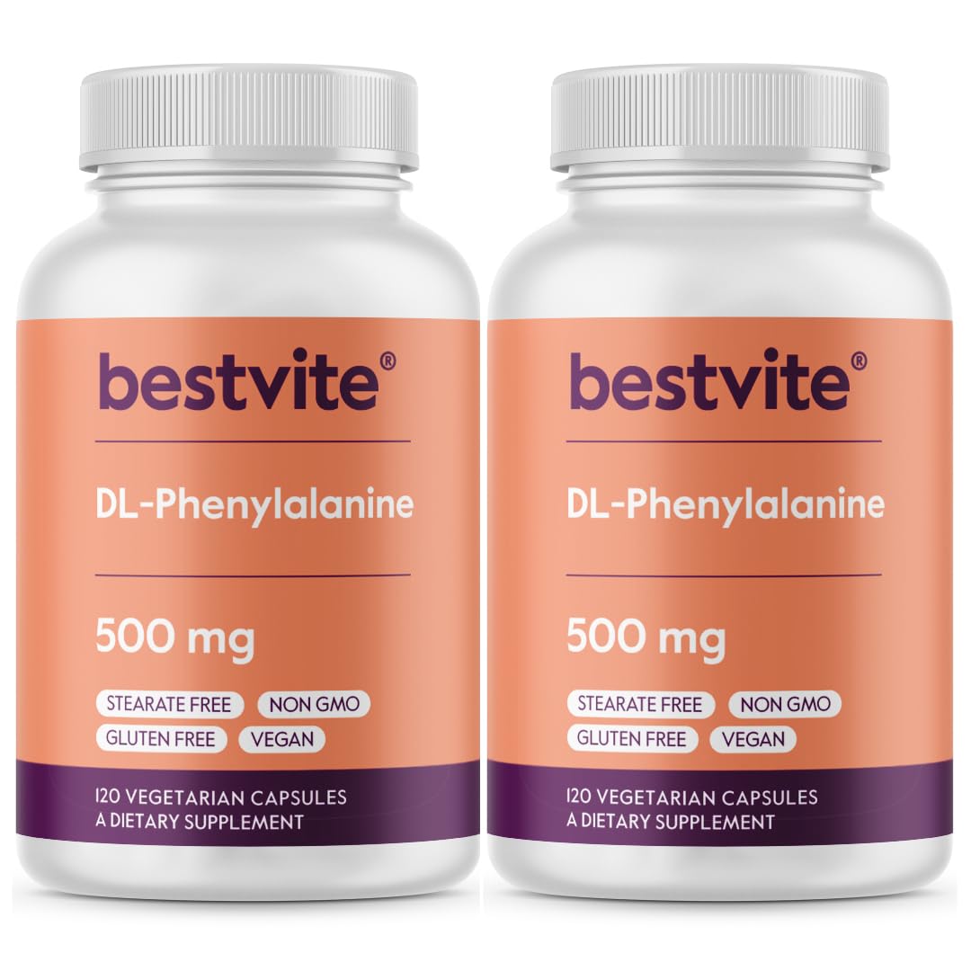 Bestvite DL-Phenylalanine 500mg bottle ready for daily mood and focus support