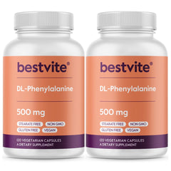 Bestvite DL-Phenylalanine 500mg bottle ready for daily mood and focus support