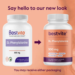 Bestvite DL-Phenylalanine close-up shows capsule size for convenient daily use