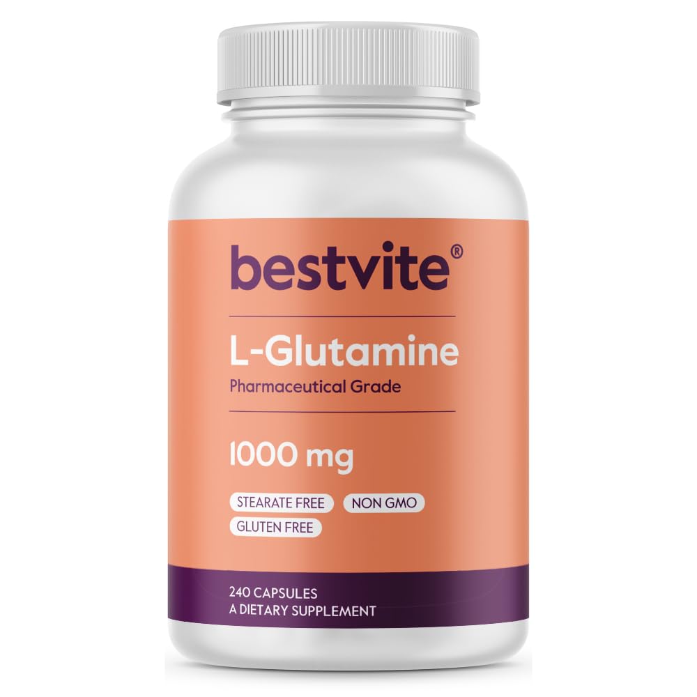 Bestvite Glutamine bottle and label signaling immune support