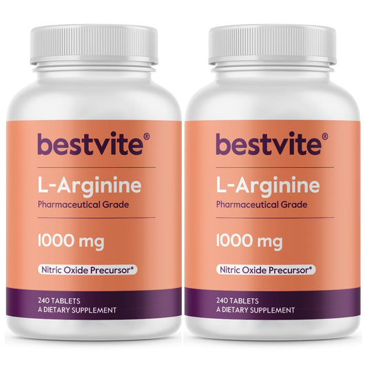 BESTVITE L-Arginine 1000mg tablet front view for daily activity support.