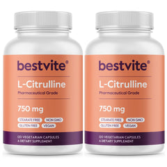 Bestvite L-Citrulline bottle front with 750 mg capsules for circulation support.