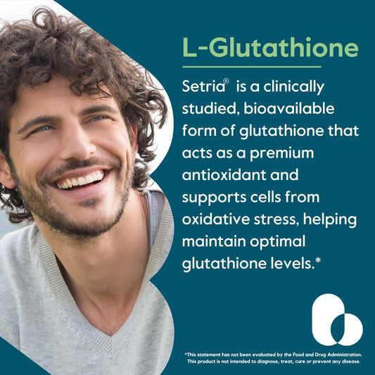 Bestvite L-Glutathione 500mg Setria capsules arranged for daily wellness.