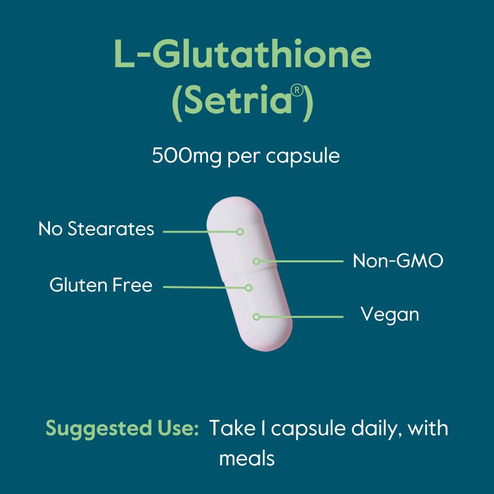 Bestvite L-Glutathione label close-up emphasizing purity and stearate-free formula.