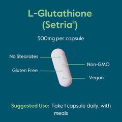 Bestvite L-Glutathione label close-up emphasizing purity and stearate-free formula.