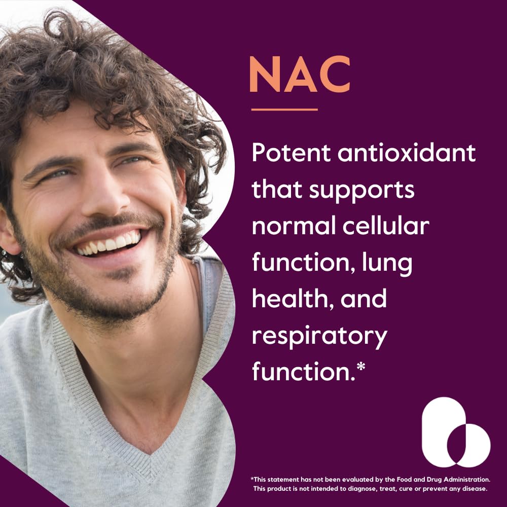 BESTVITE NAC capsules close-up, showcasing clean, additive-free formula for everyday use.