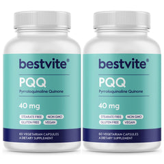 BESTVITE PQQ 40mg bottle front promoting daily energy support.