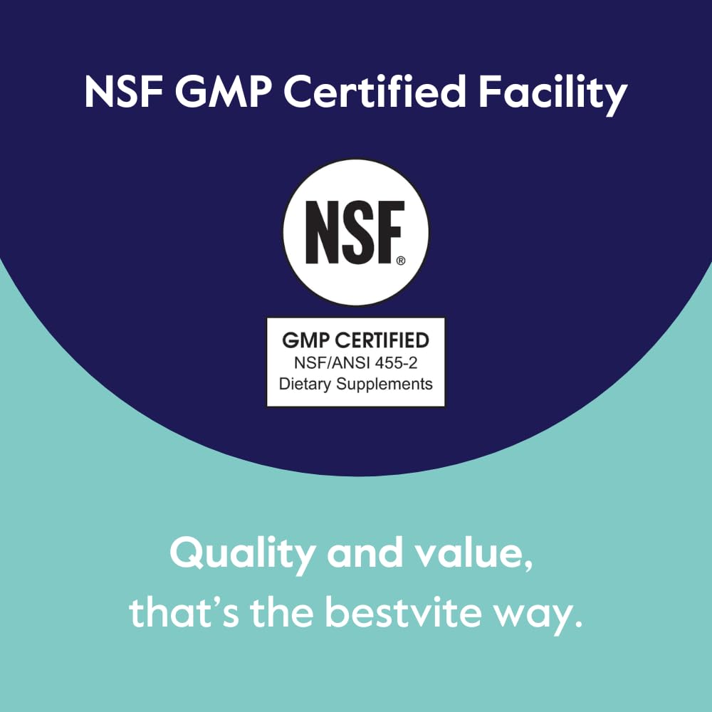 BESTVITE PQQ 40mg NSF GMP seal indicating certified production standards.