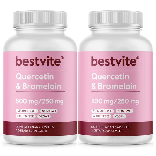 BESTVITE Quercetin with Bromelain capsules with bottle for daily immune support
