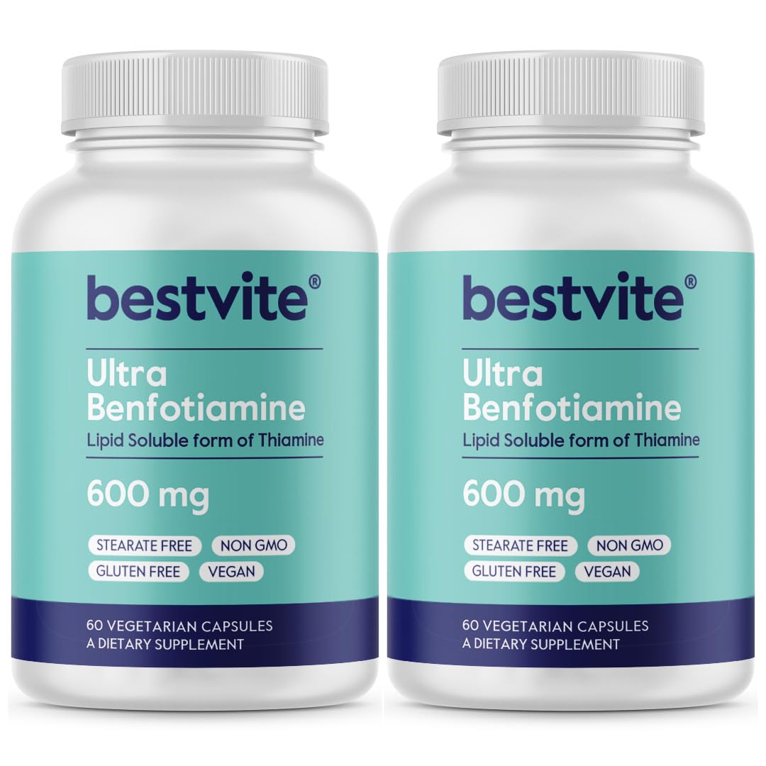 Bestvite Ultra Benfotiamine 600mg bottle front view for daily wellness