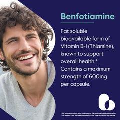 Bestvite Ultra Benfotiamine 600mg capsules close-up for convenient daily use